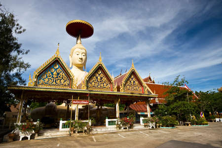 White buddha in historic temple, Thailandの写真素材
