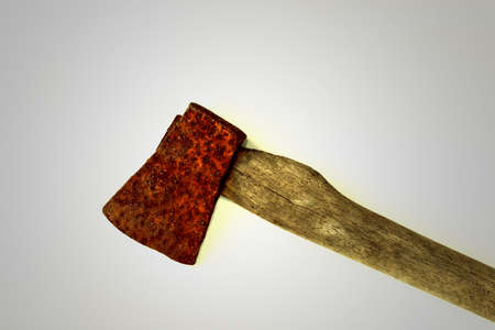 isolated of aged axeの写真素材