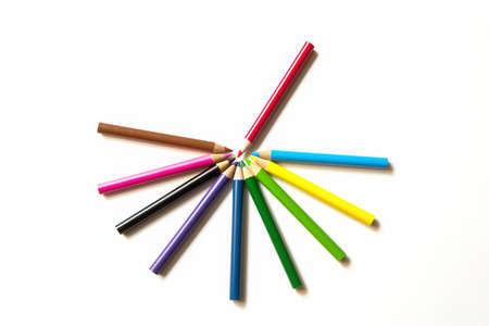 isolated of color pencilsの写真素材