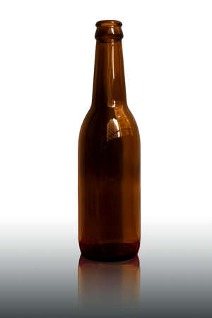 bottle of beer isolated on white backgroundの写真素材