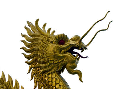golden naga in thailand templeの写真素材