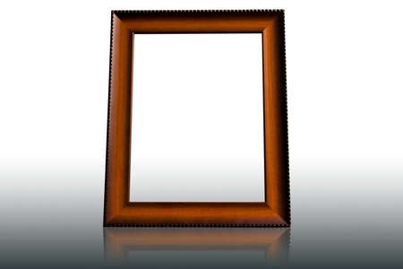 wooden photo frames isolated on white