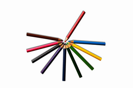 Color pencils isolated whiteの写真素材