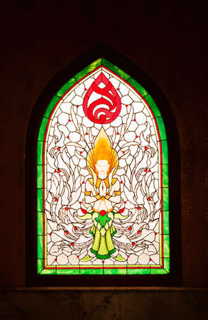 Thai art style on glass windowのeditorial素材