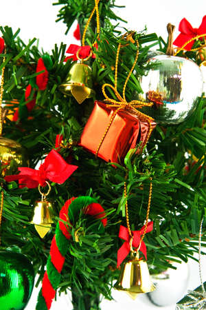 Christmas tree isolated on whiteの写真素材