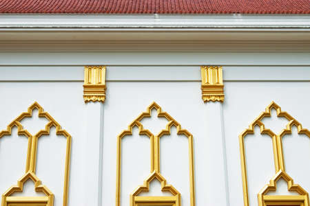 Thai sculpture on buddhist church wallの写真素材