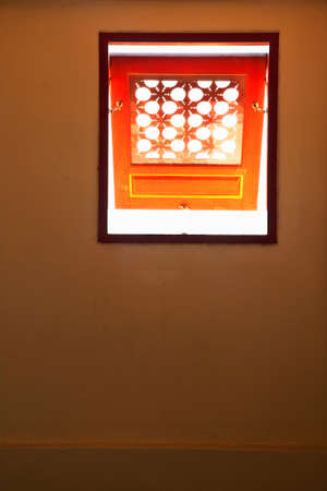 Air flow window on wallの写真素材