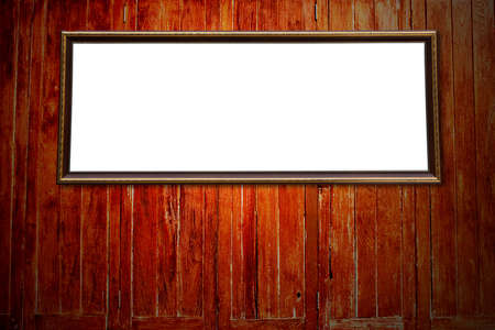 Wooden frame on grunge wall
