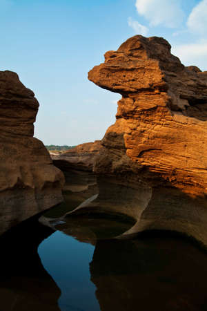 Rock canyon like dog head の写真素材