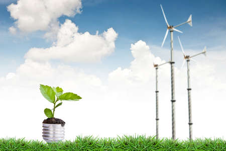 Green plant and turbine windmill