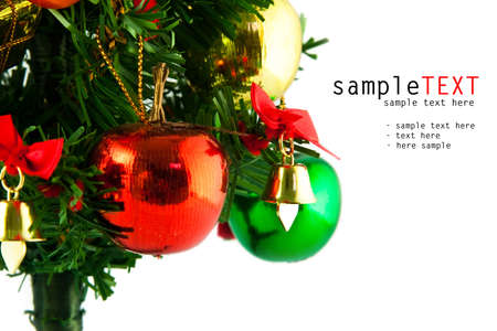Christmas tree and ball, isolate on white backgroundの写真素材