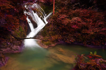 Erawan waterfall in Thailandの写真素材