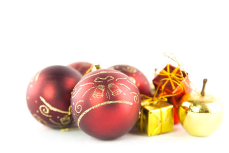Christmas decoration on white backgroundの写真素材