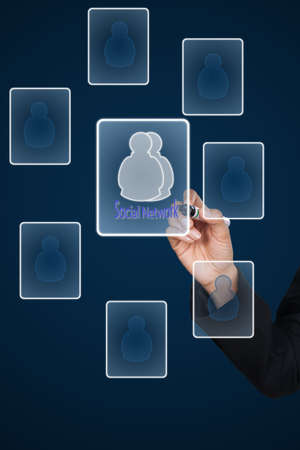 Hand writing social network iconの写真素材