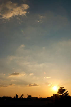 Sunset and cloudscape backgroundの写真素材