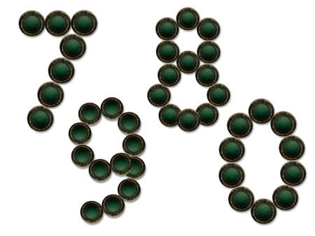 Numbers made from grunge buttonの写真素材