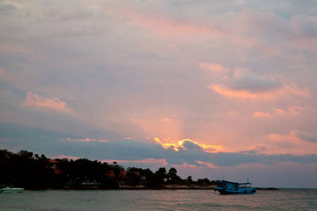 Sunset on the beachの写真素材