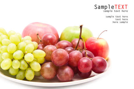 Red and apple fruits isolated on white backgroundの写真素材