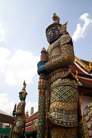 Giant statue in Wat Pra Kaew, Thailandの写真素材