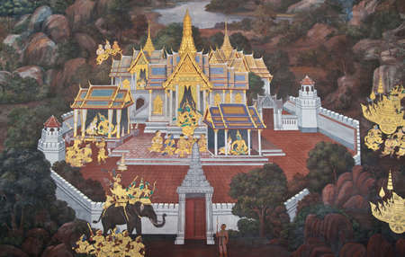 Native thai art painted style, Thailandのeditorial素材