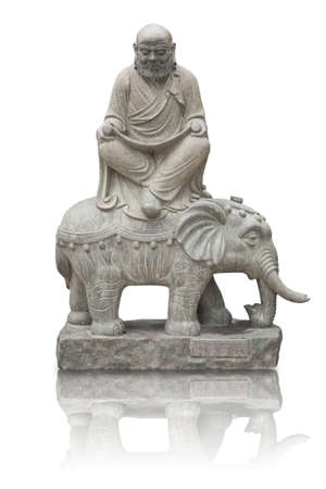 One Immortal of Chinese story sitting on elephant statueの写真素材