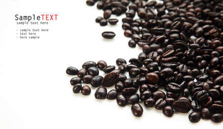 Coffee beans isolate on white backgroundの写真素材