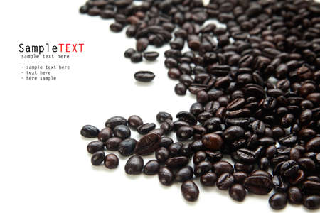 Coffee beans on white backgroundの写真素材