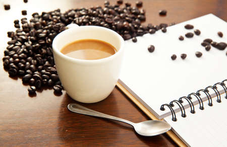 Coffee cup and bookの写真素材