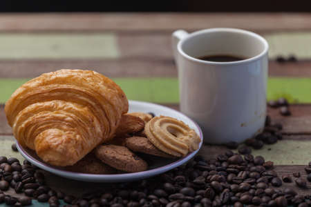 Coffee beans with cookiesの写真素材