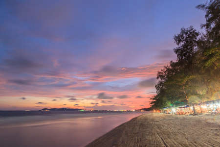 Sea beach at sunset twilightの写真素材