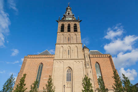 Tower of the Stevens church in Nijmegen, Netherlandsの写真素材