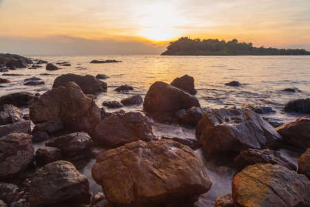 Tropical sea beach at Koh Chang island during sunset,Thailand.の写真素材