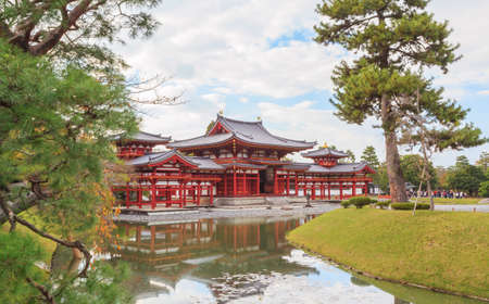 Beautiful Architecture Byodo-in Temple in autumn season at Kyoto, Japan