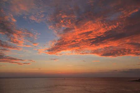 Beautiful sunset at Promthep cape view point, Phuket, Thailandの写真素材