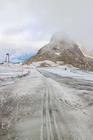 Landscape of Ski slope in winter at Obertauern resort, Salzburg area, Austriaの写真素材