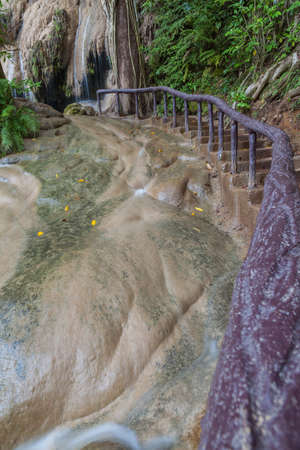Beautiful landscape of tropical Saiyok waterfall in Kanchanaburi, Thailandの写真素材