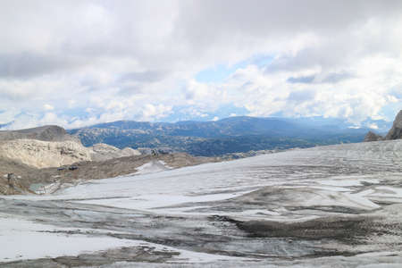 Landscape of Ski slope in winter at Dachstein Glacier, Salzburg area, Austriaの写真素材