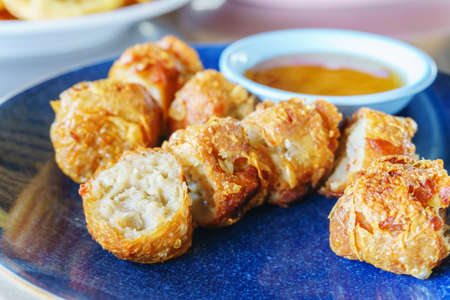 Traditional local chinese food of Deep Fried Crab Meat Rollsの写真素材
