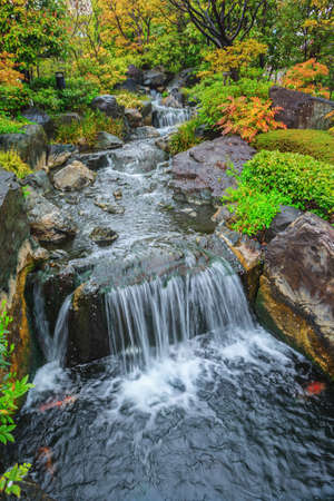 Small waterfall in Asakusa temple, Japanの写真素材