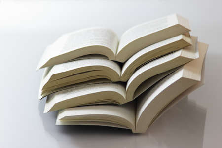 new thick books standing in a row