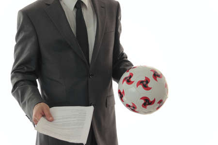 a man in suit suggest transfer contract lの写真素材
