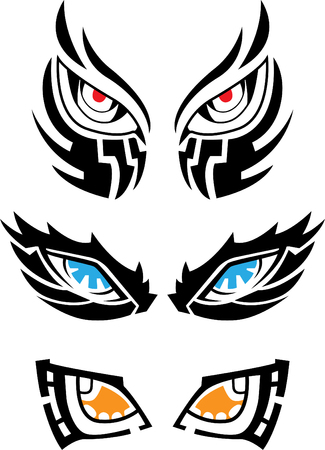 Three Eye shape freestyle doodleのイラスト素材