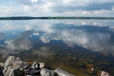 The mirror surface of the lake. North Karelia