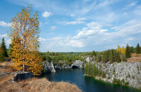 Marble quarry in Ruskeala. Karelia