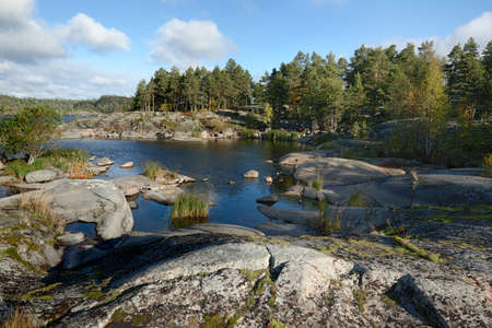 Stone bay. Lake Ladogaの写真素材