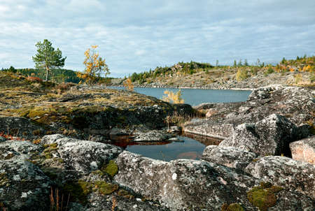 Stone shores. Lake Ladoga