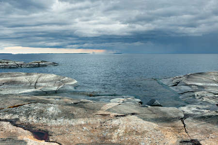 Evening landscape. Karelia, Lake Ladogaの写真素材