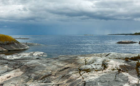 Evening landscape. Karelia, Lake Ladoga