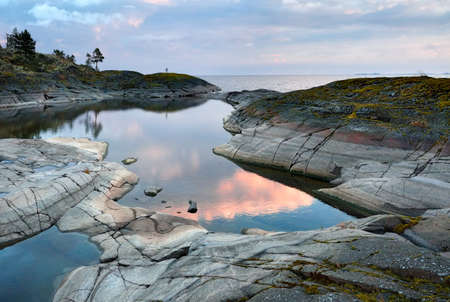 Evening landscape. Karelia, Lake Ladogaの写真素材