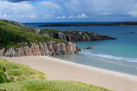 rocky coastline with sandy beaches - stock photoの写真素材